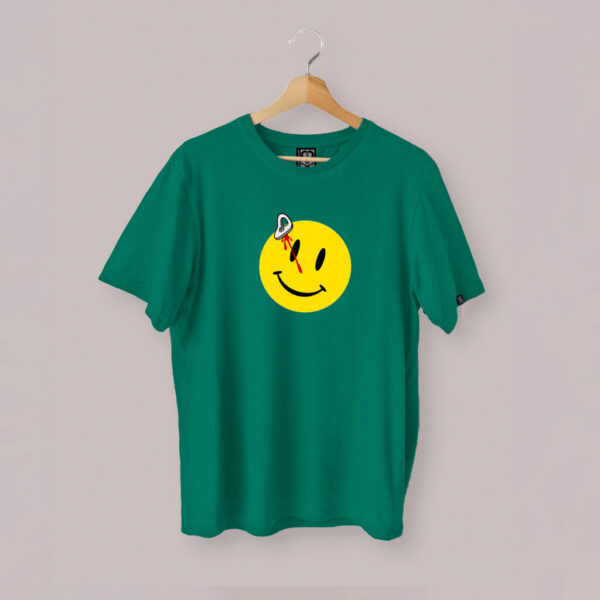 PARABOLTHEWORLD T-SHIRT ACID SMILEY - TURQUOISE