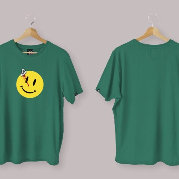 PARABOLTHEWORLD T-SHIRT ACID SMILEY - TURQUOISE